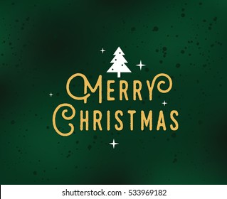 Merry Christmas text design. Vector logo, typography. Usable as banner, greeting card, gift package etc. 