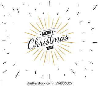 Merry Christmas text design. Vector logo, typography. Usable as banner, greeting card, gift package etc. 