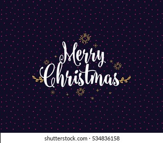 Merry Christmas text design. Vector logo, typography. Usable as banner, greeting card, gift package etc. 