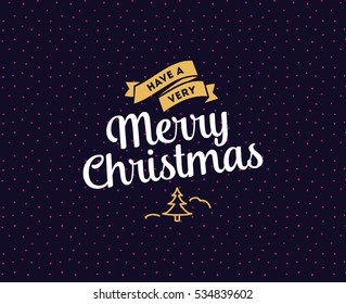 Merry Christmas text design. Vector logo, typography. Usable as banner, greeting card, gift package etc. 
