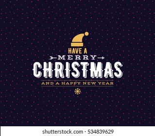 Merry Christmas text design. Vector logo, typography. Usable as banner, greeting card, gift package etc. 