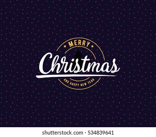 Merry Christmas text design. Vector logo, typography. Usable as banner, greeting card, gift package etc. 