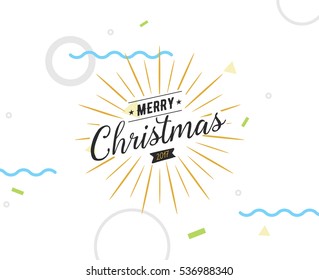 Merry Christmas text design. Vector logo, typography. Usable as banner, greeting card, gift package etc. 