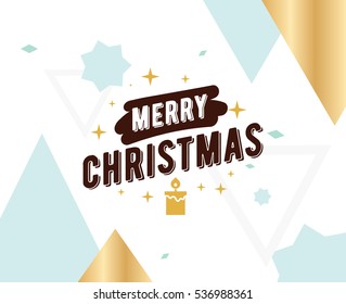 Merry Christmas text design. Vector logo, typography. Usable as banner, greeting card, gift package etc. 