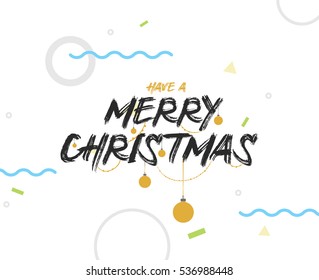 Merry Christmas text design. Vector logo, typography. Usable as banner, greeting card, gift package etc.