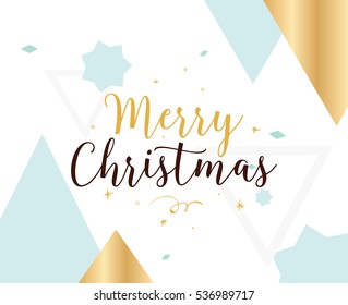 Merry Christmas text design. Vector logo, typography. Usable as banner, greeting card, gift package etc. 