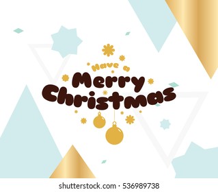 Merry Christmas text design. Vector logo, typography. Usable as banner, greeting card, gift package etc. 