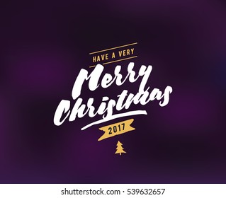 Merry Christmas text design. Vector logo, typography. Usable as banner, greeting card, gift package etc. 