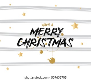 Merry Christmas text design. Vector logo, typography. Usable as banner, greeting card, gift package etc. 