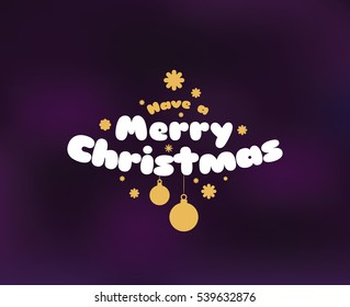 Merry Christmas text design. Vector logo, typography. Usable as banner, greeting card, gift package etc. 