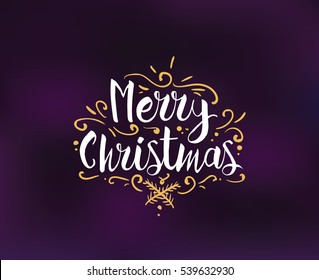 Merry Christmas text design. Vector logo, typography. Usable as banner, greeting card, gift package etc. 