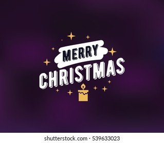 Merry Christmas text design. Vector logo, typography. Usable as banner, greeting card, gift package etc. 