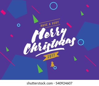 Merry Christmas text design. Vector logo, typography. Usable as banner, greeting card, gift package etc. 