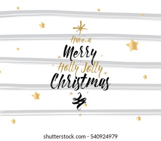 Merry Christmas text design. Vector logo, typography. Usable as banner, greeting card, gift package etc. 