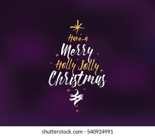 Merry Christmas text design. Vector logo, typography. Usable as banner, greeting card, gift package etc. 
