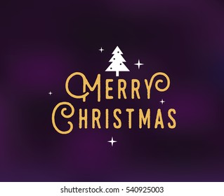 Merry Christmas text design. Vector logo, typography. Usable as banner, greeting card, gift package etc. 