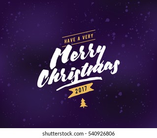 Merry Christmas text design. Vector logo, typography. Usable as banner, greeting card, gift package etc. 