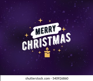 Merry Christmas text design. Vector logo, typography. Usable as banner, greeting card, gift package etc. 
