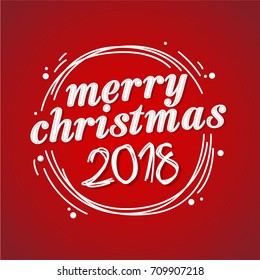 Merry Christmas text design. Vector logo, typography. Usable as banner, greeting card, gift package etc.