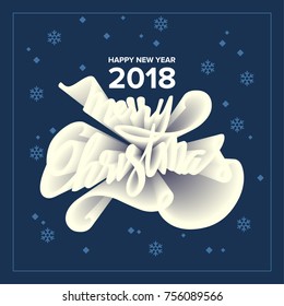 Merry Christmas text design. Vector logo, typography. Usable as banner, greeting card, gift package etc.
