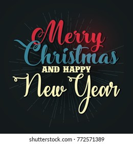 Merry Christmas text design. Vector logo, typography. 