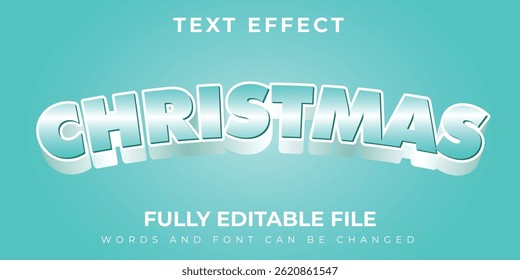 Merry Christmas Text Effect Blue Soft Design Concept