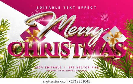 Efecto de texto de feliz Navidad, efecto de estilo de texto de celebración