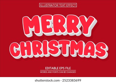 Merry Christmas Text Effect. editable text effect