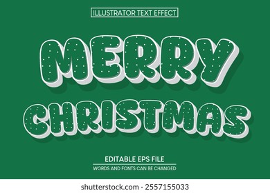 Merry Christmas Text Effect. editable text effect
