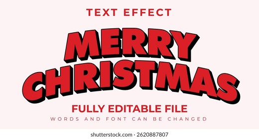 Merry Christmas Text Effect With Red And Black Concept