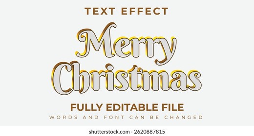 Merry Christmas Text Effect With Silver And Gold Concept