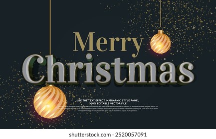 Merry christmas text effect suitable for a christmas theme design