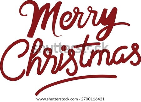 Merry Christmas text in elegant red script on white Keywords Merry Christmas, text, script