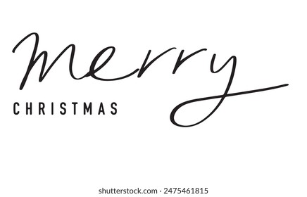 Merry christmas text font calligraphy hand lettering decoration ornament xmas happy new year 2024 2025 2026 time december winter season january celebration festival illustration vector object icon art