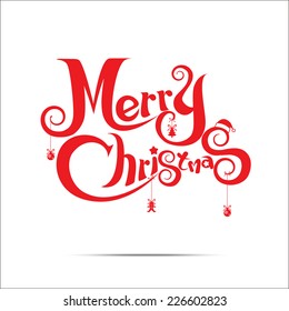 Merry Christmas text free hand design isolated on white background