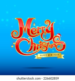 Merry Christmas text from free hand design vector illustration