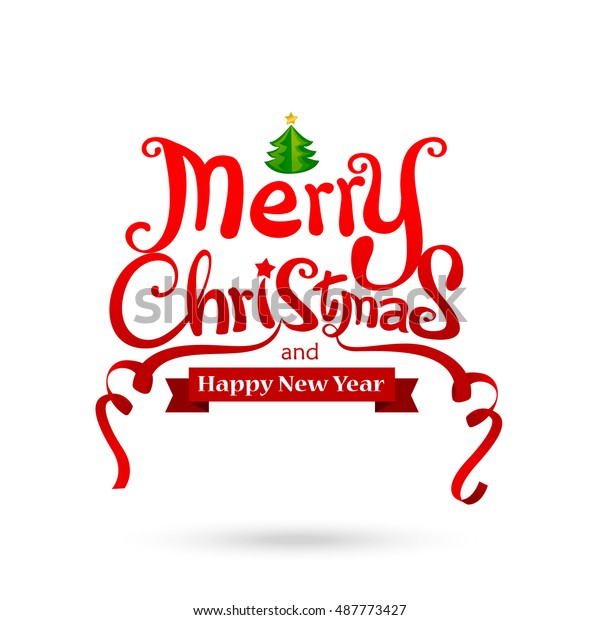 Merry Christmas Text Free Hand Design Stock Vector (Royalty Free ...