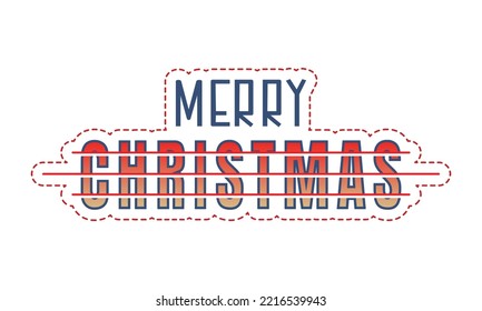 Merry Christmas text with gradient color and lines