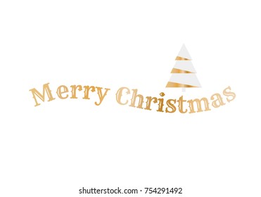 Merry Christmas Text Graphic Vector Illustration