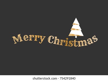 Merry Christmas Text Graphic Vector Illustration
