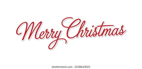 Merry Christmas text. Greeting card or holiday banner. Vector illustration.