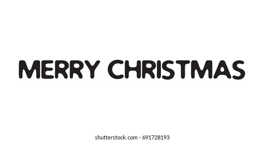 Merry Christmas text. Greeting card or banner with calligraphy, lettering.