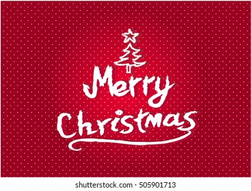 Merry Christmas text hand draw card vector