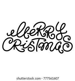 Merry Christmas text, hand written type, lettering