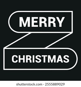 Merry christmas text icon vector.