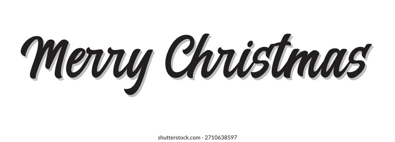 Merry Christmas text. Merry Christmas latter vector. Web banner design for Christmas image. Illustration of a gift wrapped in ribbon on a white background. With the words Merry Christmas.