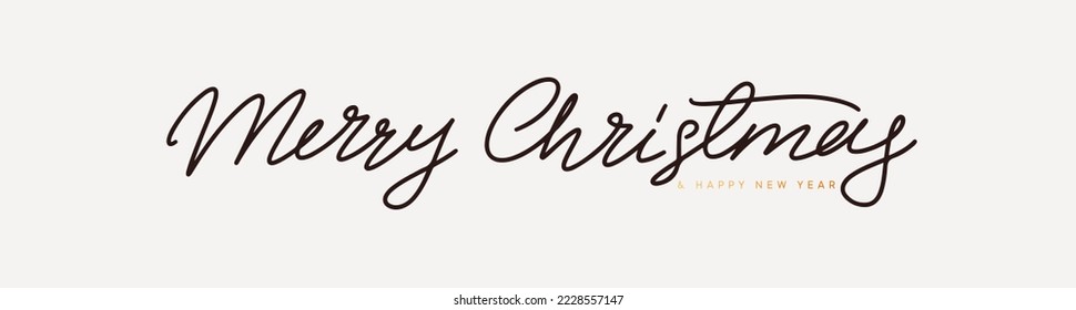 Merry Christmas text letter calligraphy. Vector illustration