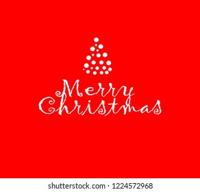 Merry Christmas text, lettering for greeting cards, banners, posters, vector illustration.