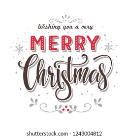 Merry Christmas  text, lettering, greeting - Illustration