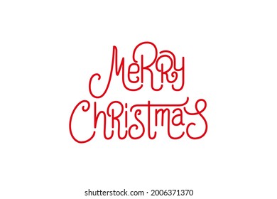Merry Christmas text lettering. Holiday Xmas typography design